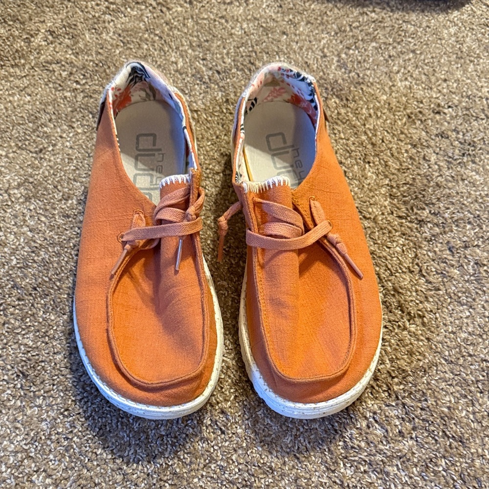 Hey Dude Vibrant Orange Slip-On Shoes